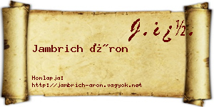 Jambrich Áron névjegykártya