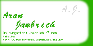 aron jambrich business card